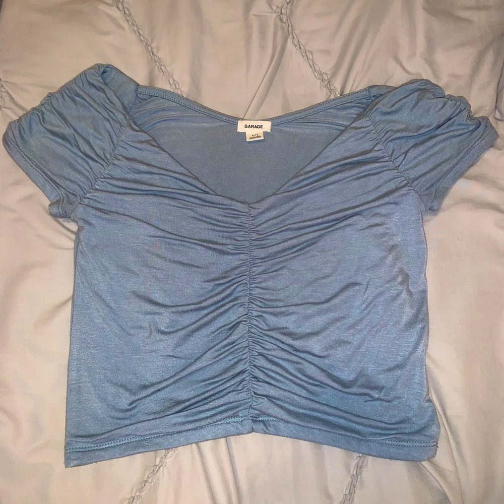 GARAGE- Light Blue Off the Shoulder Top
